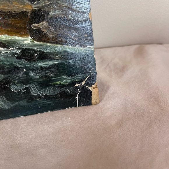 Antique Oil Painting FW Devoe Art Board Mountain Landscape Vintage Artwork Old - Picture 7 of 12